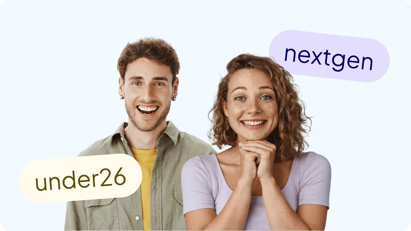 Young users eligible for Finbooks Nextgen and Under26 plans – plans page visual