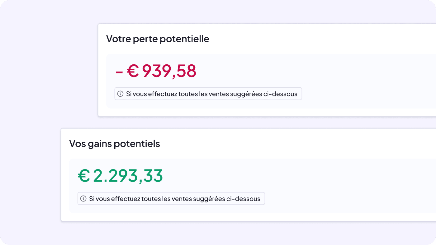 Fonctionnalités de stratégie Finbooks sur bureau : simulation des pertes et gains potentiels pour optimiser la fiscalité crypto