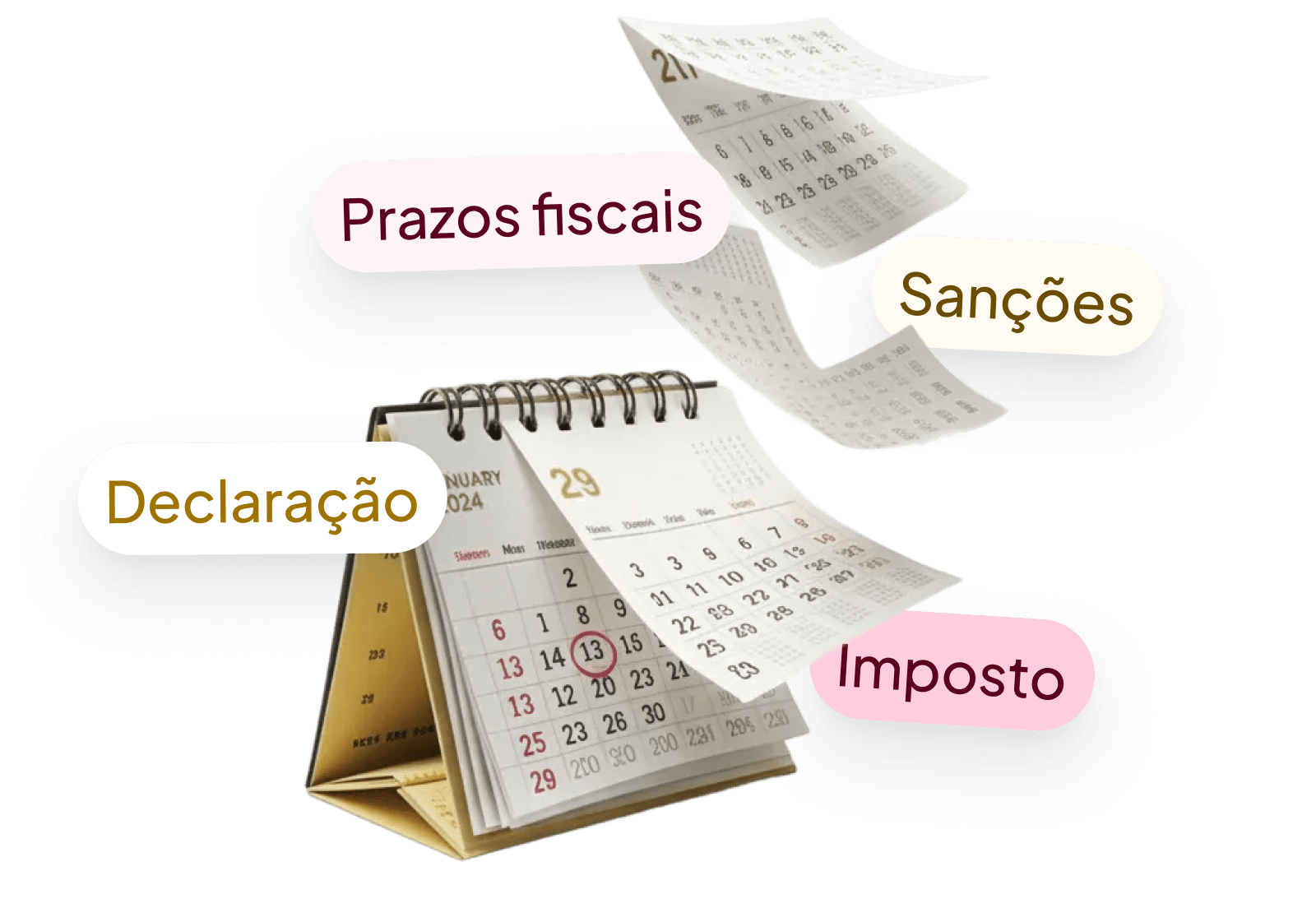Tax calendar for Portugal without background