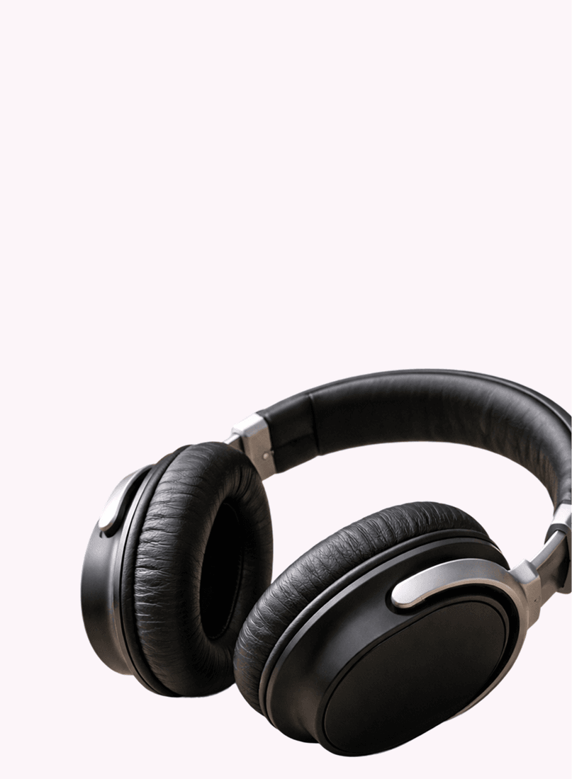 Headphones representing customer support – about page visual