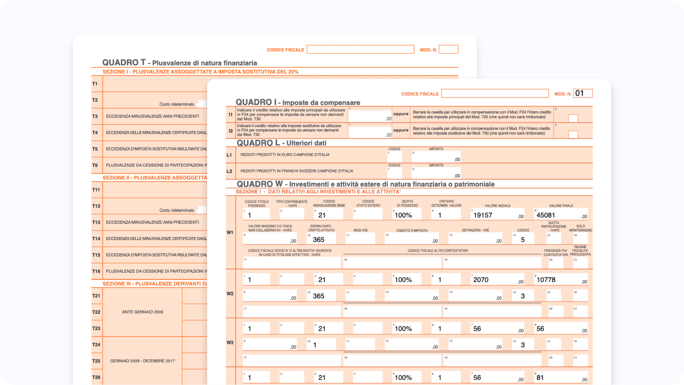 Report Modello 730 specifico per Italia di Finbooks (decorativo)