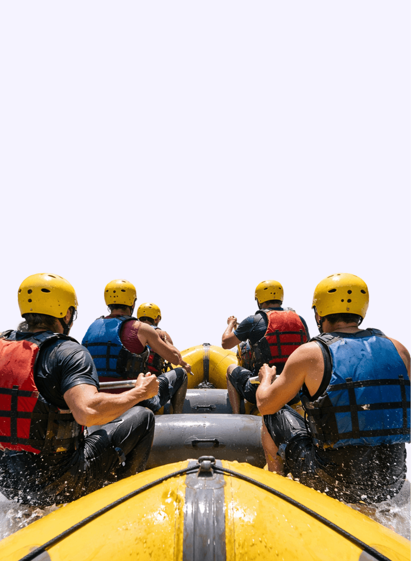 Finbooks team on a rafting adventure – about page visual