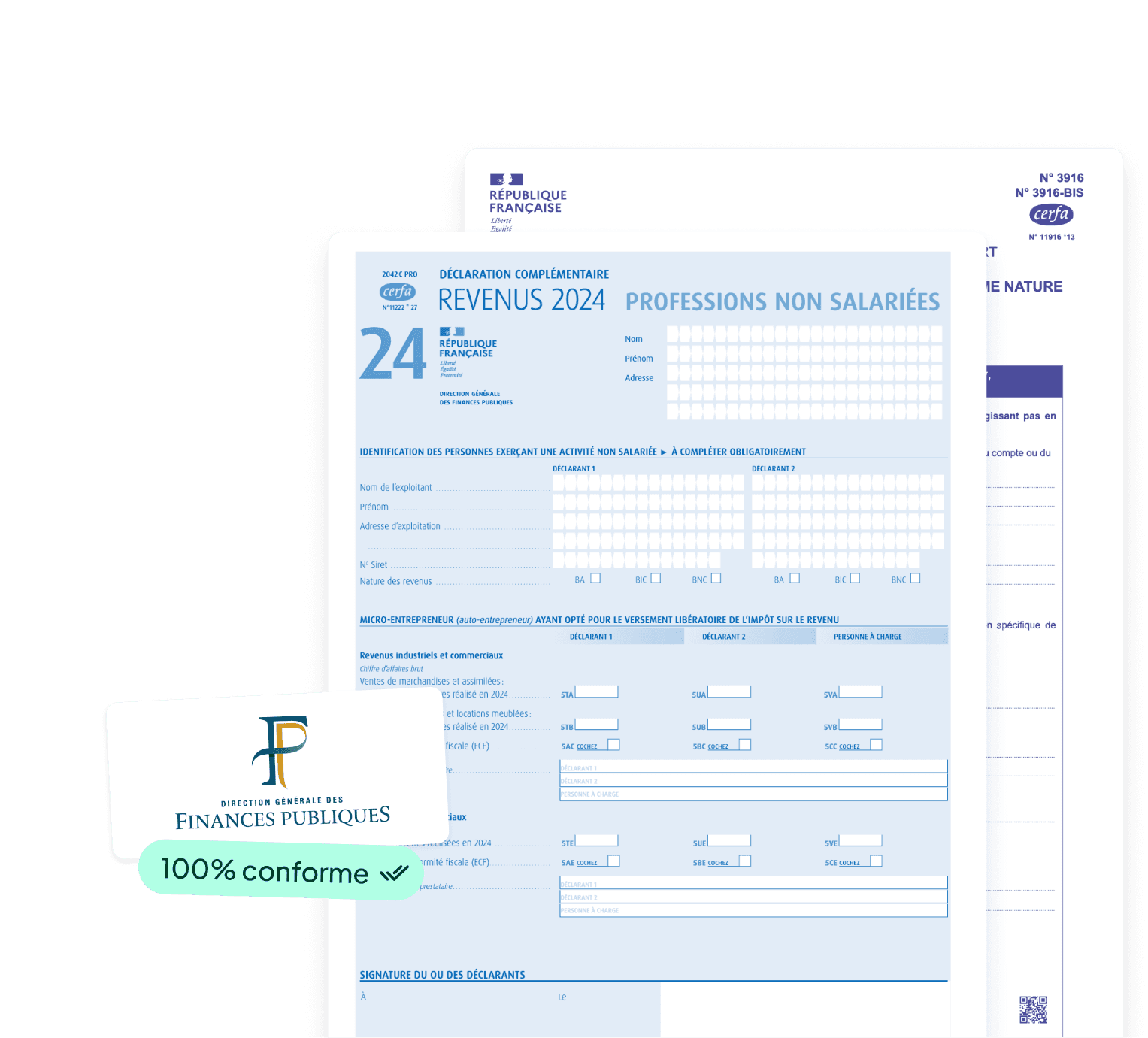 Documents de rapport financier FinBooks certifiés cent pour cent conformes, affichant des données comptables détaillées